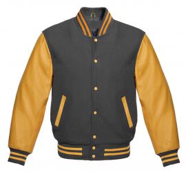 Varsity Jacket Dark Grey Gold
