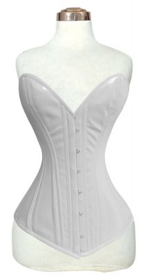 Over Bust White Leather Corset