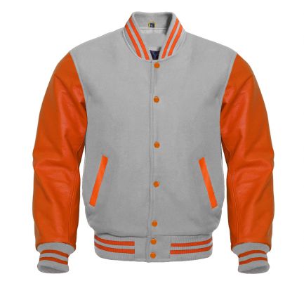 Varsity Jacket L.Grey Orange