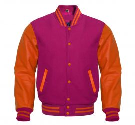 Varsity Jacket Hot Pink Orange