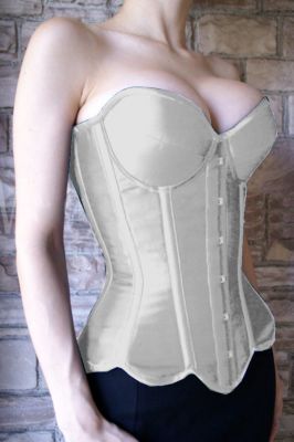 Over Bust White Satin Corset