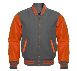 Varsity Jacket D.Grey Orange