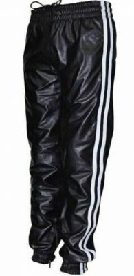 Balck White Leather Pant