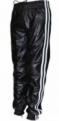 Balck White Leather Pant