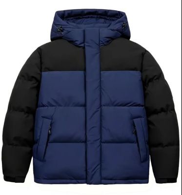Blue Black Puffer Hoodie