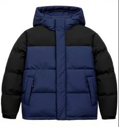 Blue Black Puffer Hoodie