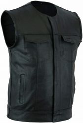 Men's Black Leather Vest