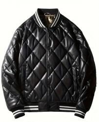 Black White Trim Puffer Jacket