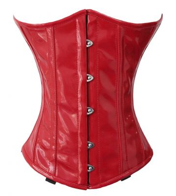 Under Bust  Red PVC Corset