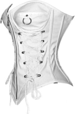 OverBust White PVC Corset