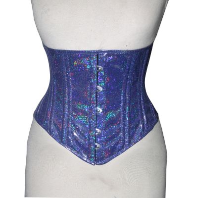 UnderBust Blue PVC Shiny Corset