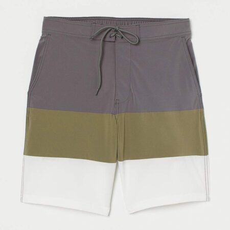 Dark Grey,Beige,White Swimming Short