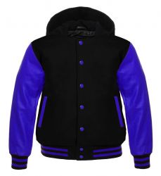 Varsity Hoody black/Blue