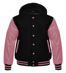 Varsity Hoody black/Pink