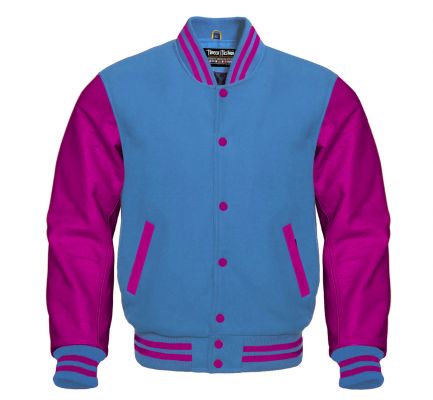 Varsity Jacket S.Blue Hot pink